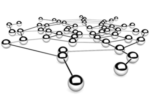 Mesh teknolojisini temsilen mesh network ağı.